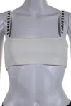 Dior Solid Color Bra Top With Logoed Straps In White