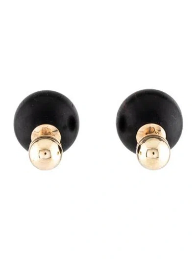 Pre-owned Dior Wood Tribales Stud Earrings In Multicolor