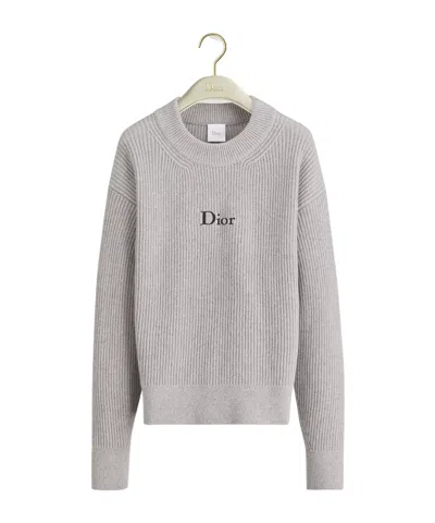 Dior Wool And Cashmere Sweater In Gray