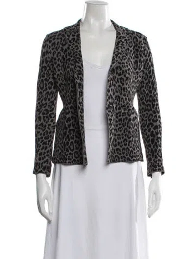 Pre-owned Dior Wool Animal Print Blazer In Black
