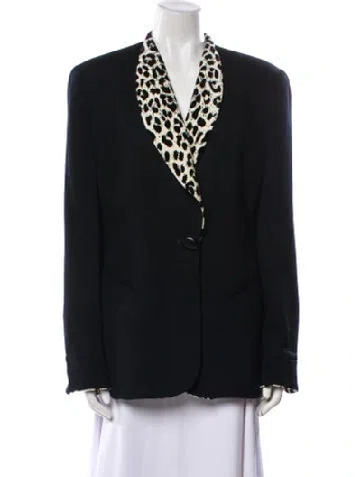 Pre-owned Dior Wool Animal Print Jacket In Black
