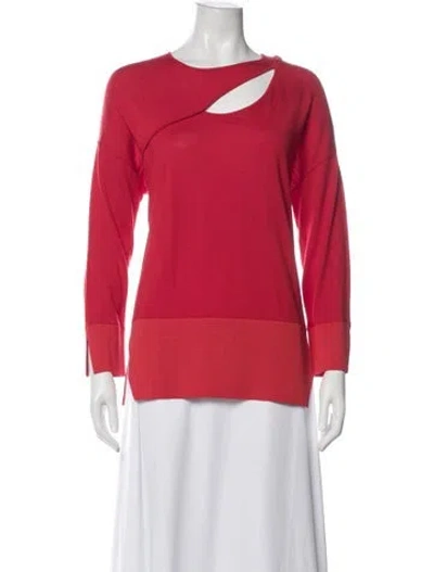 Pre-owned Dior Wool Asymmetrical Top In Red