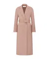 Dior Wool Belted Coat In Pink