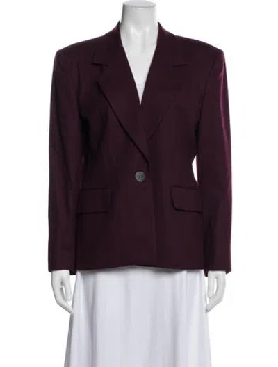 Pre-owned Dior Wool Blazer In Burgundy