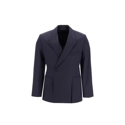 Dior Wool Blazer Jacket Men In Blue