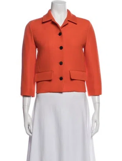 Pre-owned Dior Wool Blazer In Orange