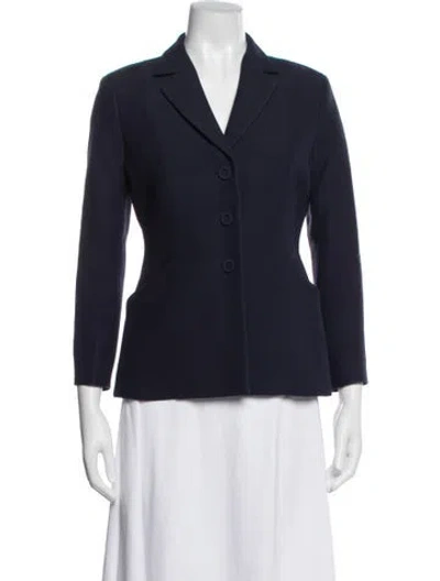 Pre-owned Dior Wool Blazer W/ Tags In Blue