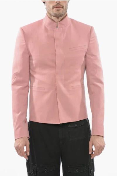 Dior Wool Blazer With Hidden Placket In Pink