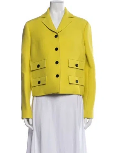Pre-owned Dior Wool Blazer In Yellow
