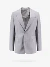 Dior Wool Blend Side Vents Peak Lapel 2-button Blazer In Gray