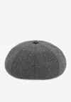 Dior Wool-blend Canvas Beret Hat With Prince Of Wales Motif In Gray