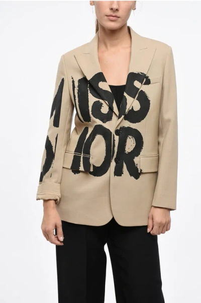 DIOR WOOL BLEND MISS DIOR BLAZER WITH PEAK LAPEL
