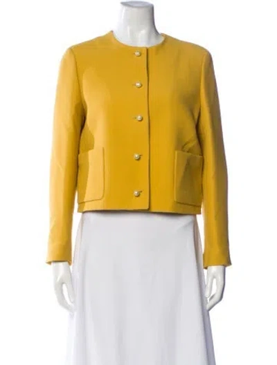Pre-owned Dior Wool Bolero In Yellow