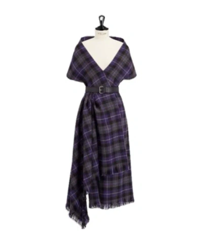 Dior Wool Checked Dress In Black