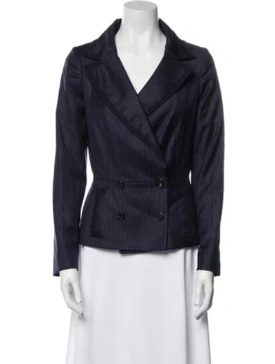 Pre-owned Dior Wool Coat In Blue