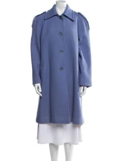 Pre-owned Dior Wool Coat In Blue