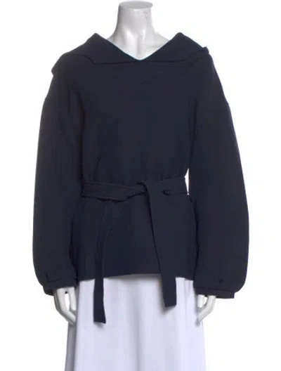 Pre-owned Dior Wool Cowl Neck Sweatshirt In Blue