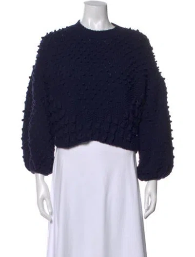 Pre-owned Dior Wool Crew Neck Sweater In Blue