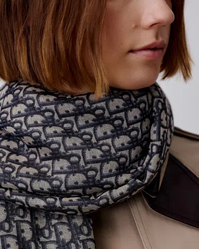Dior Wool  Oblique Scarf In Multi