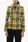 DIOR WOOL DOUBLE-BREASTED BLAZER WITH CHECKED PATTERN