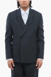 Dior Wool Double Breasted Blazer With Satin Edges