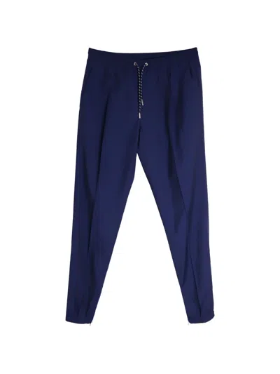 Pre-owned Dior Wool Drawstring Trousers In Blue
