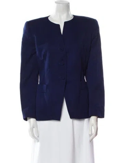 Pre-owned Dior Wool Evening Jacket In Blue