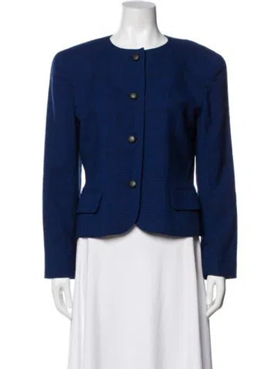 Pre-owned Dior Wool Evening Jacket In Blue