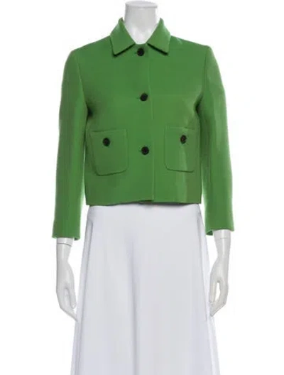 Pre-owned Dior Wool Evening Jacket In Green