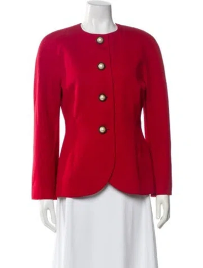 Pre-owned Dior Wool Evening Jacket In Red