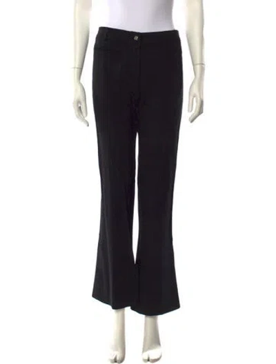 Pre-owned Dior Wool Flared Pants In Black