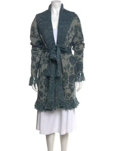 Pre-owned Dior Wool Floral Print Sweater In Blue