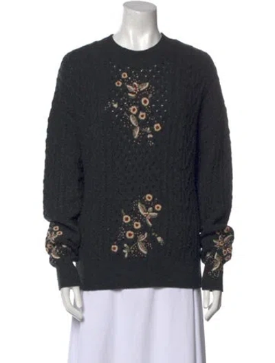 Pre-owned Dior Wool Floral Print Sweater In Green