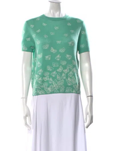 Pre-owned Dior Wool Floral Print Sweater In Green