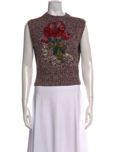 Pre-owned Dior Wool Floral Print Sweater In Multi