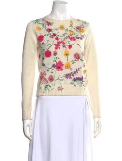 Pre-owned Dior Wool Floral Print Sweater In Neutral