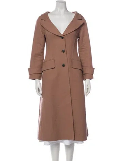 Pre-owned Dior Wool Fur Coat In Brown