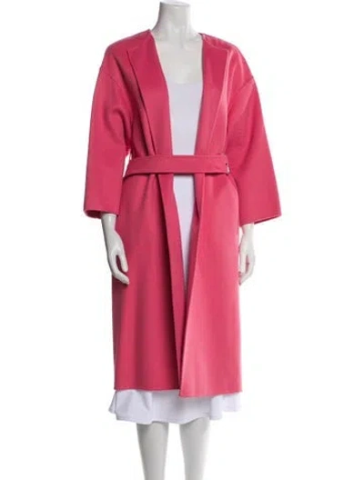 Pre-owned Dior Wool Fur Coat In Pink