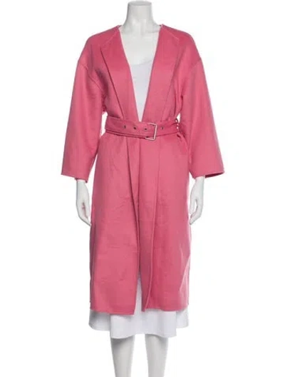 Pre-owned Dior Wool Fur Coat In Pink