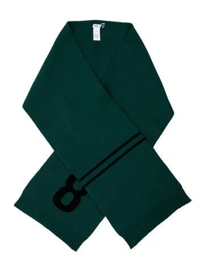 Pre-owned Dior Wool Graphic Print Scarf In Green