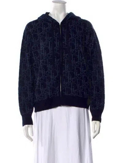Pre-owned Dior Wool Graphic Print Sweater In Blue