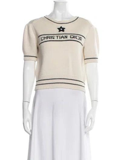 Pre-owned Dior Wool Graphic Print Sweater In Neutrals