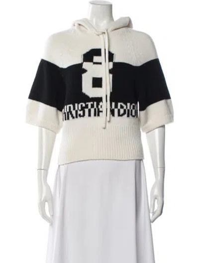 Pre-owned Dior Wool Graphic Print Sweater In White