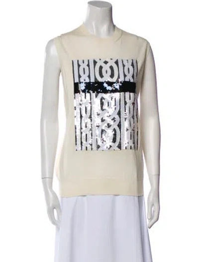 Pre-owned Dior Wool Graphic Print Top In Neutral