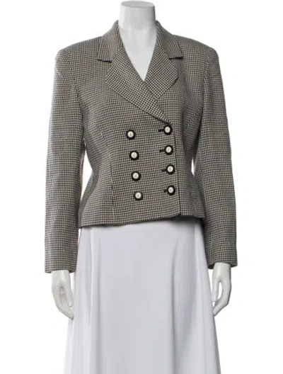 Pre-owned Dior Wool Houndstooth Print Blazer In Multi