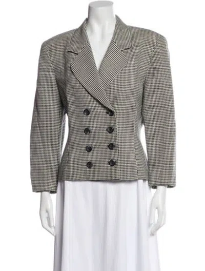 Pre-owned Dior Wool Houndstooth Print Blazer In Neutral