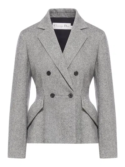 Dior Wool Jacket In Gray