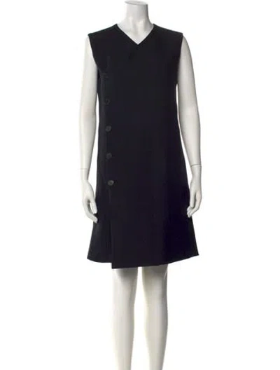 Pre-owned Dior Wool Knee-length Dress In Black