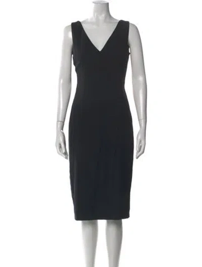 Pre-owned Dior Wool Knee-length Dress In Black