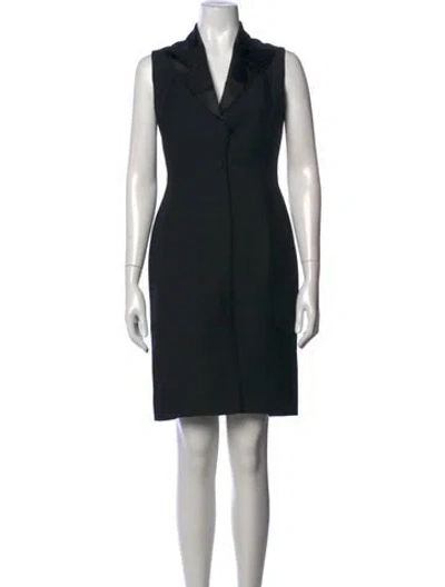 Pre-owned Dior Wool Knee-length Dress In Black